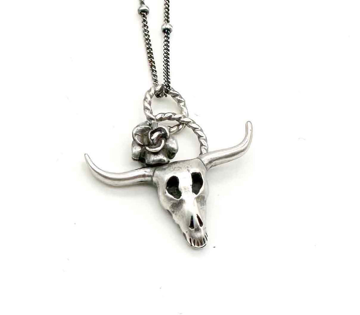 Georgia O'Keeffe Inspired Sterling Skull Pendants