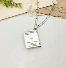 Load image into Gallery viewer, &quot;I carry your heart with me&quot; Sterling Silver Book of e.e. cummings poetry with Ruby